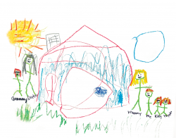 Child's illustration of a family
